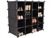 Produktbild New Schwarz Schuh 16 Paar ineinander greifenden Aufbewahrungsbehältern Cube Home Trainer Organisation Ständer