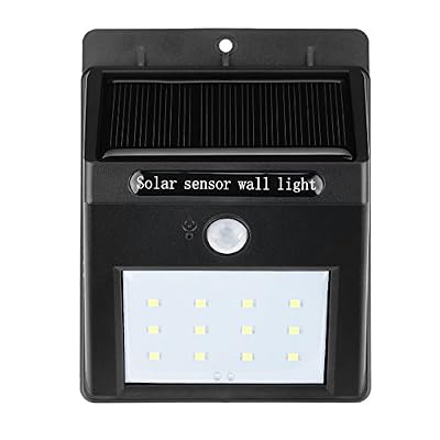 Lampwin 12 LED Lumière Murale Solaire Imperméable Extérieur Activé Eclairage de Sécurité pour Patio, Pont, Jardin - 1 pack