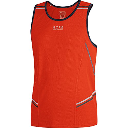 GORE RUNNING WEAR Herren Lauf-Achselshirt, Super Leicht, Atmungsaktiv, GORE Selected Fabrics, Mythos 6.0 Singlet, Größe S, Schwarz/Orange, IMYTHM - 3