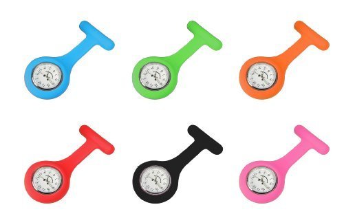 Schwesternuhr Silikon Typ 2 6er Set (= 6 Stück - jede Farbe 1x) Tiga-Med Krankenschwesternuhr Nadel Kitteluhr Schwesternuhr Silikon Typ 2 6er Set (= 6 Stück - jede Farbe 1x) Tiga-Med Krankenschwesternuhr Nadel Kitteluhr