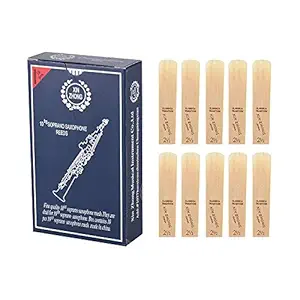 Honeytecs Normal Level Bb Soprano Saxophone Sax Reeds Strength 2.5 for Beginners, 10pcs/ Box