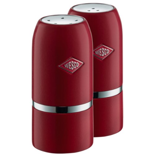 Wesco 322854-58 Salz- & Pfeffer-Streuer 3.80 x 7.50 cm, 2-teilig, rubinrot