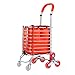 Produktbild Kletterwagen, Alter Mann Kaufen Lebensmittelwagen Kleiner Einkaufswagen Einkaufswagen Treppensteigen Handwagen Klappwagen Trolley Car Home Kinderwagen (Farbe: ORANGE) (Farbe : Orange)