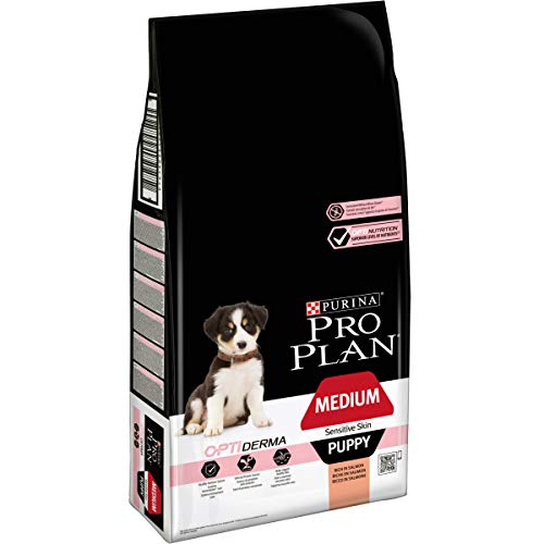 Purina PRO PLAN DOG Medium Puppy, Trockenfutter für Hunde-Welpen, für sensible Haut mit OPTIDERMA, Hundefutter, reich an Lachs