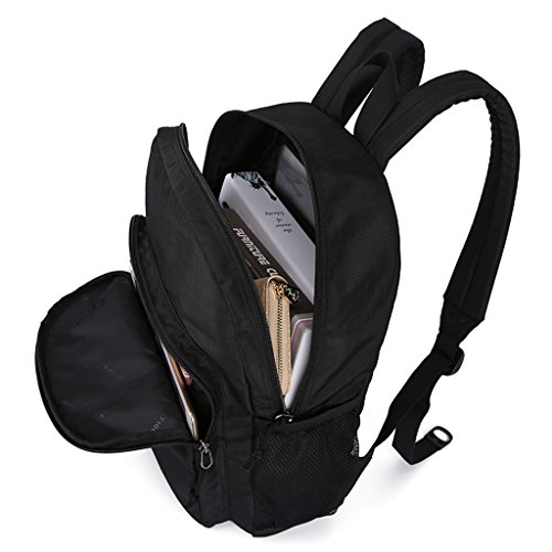 SLOTRA Business Schule Laptop Rucksack 14 Zoll Daypack Outdoor Reisen Studenten Sport Leicht Backpack Freizeit Schwarz - 3