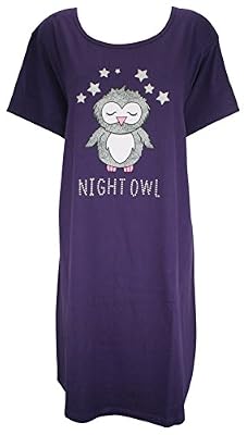 Forever Dreaming Mesdames Jersey de coton Chemise de nuit avec motif - Violet -