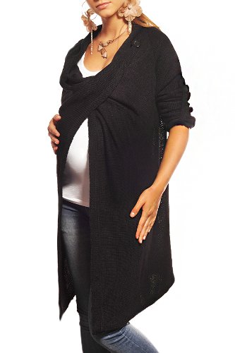 New Maternity Cardigan Pregnancy Coat Wear Size 8 10 12 14 16 18 9001 Variety of Colours (One size (10-16), Black)