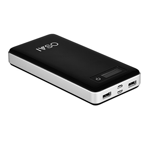 IVSO 20000mAh Ultra Kompakt Dual USB Portable Powerbank Ladegerät Externer Akku Li-Polymer-Akku für iPhone 6/6 Plus/6s/6s plus/5/4, iPad Air 2, iPod touch 6g,Galaxy tab s2 9.7/Galaxy tab s2 8.0/note 5,moto g3 2015,Android und Apple Geräte,Tablet-PCs,Schwarz - 3