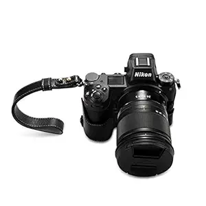 kinokoo Genuine Leather Bottom Case for Nikon Z 7, Protective Grip Half Case with Wrist Strap (Genuine-Black)