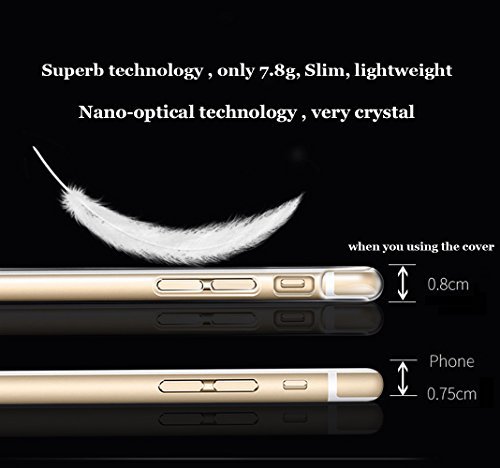 Vandot para iPhone 7 Plus  iPhone 8Plus Ultra Thin Smart Cover 360    Grados Carcasa Delantera y Trasera Cristal Full Body Funda Protectora de TPU Dos Piezas Transparente Cubierta de la Caja del parachoques para iPhone 7 Plus   iPhone 8 Plus 5 5  2017 Smartphone  Oro Dorado en Cuerpo Completo Protecci  n