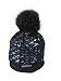 Produktbild Norton Strick Beanie Mütze mit Fell Bommel und Pailletten Herbst Winter Accessoire schwarz, Größe:one size