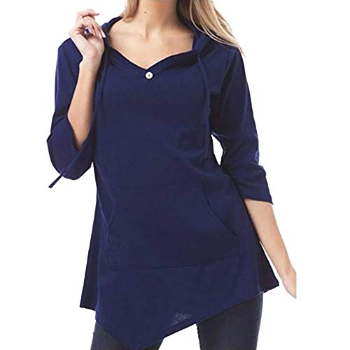 Preisvergleich Produktbild Sannysis Damen Pullover Langarmshirt Elegant Frauen Herbst Langarm Solid Hooded Pocket Sweatshirt Bluse Tops T-Shirt