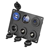 Panel multifuncional: este panel de seis orificios incluye una toma USB doble + voltímetro LED + toma de corriente de 12 voltios de 3 vías + interruptor de encendido / apagado. Son intercambiables, y también puede reemplazar cualquier puerto con salidas USB adicionales, o cualquier otra cosa que se ajuste.