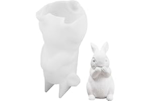 GWTDTOAD Ostern Kaninchen Silikonform Hasen Silikonformen Gießformen Osterhase Silikonform Gipsguss Form Silikon Hasen Bastelform Für Kuchen Und Fondant Basteln