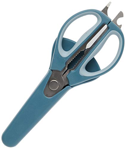 Wamery Tijeras de Cocina Multiuso - Utensilio de Cocina de Acero Inoxidable - Tijera Robusta con Funda Magnética y Mango de Silicona - Cuchillas Afiladas para Cortar Pollo, Carne, Pescado y Verduras