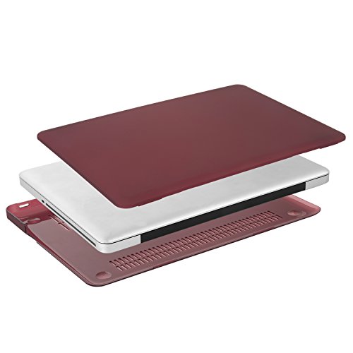 MOSISO Ultra Slim Plastik Hartschale Schutzhülle Hülle Snap Case für MacBook Pro 13 Zoll mit CD-ROM Drive (A1278), Marsala Rot - 4