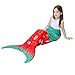 Produktbild FYABB Mermaid Tail Blanket for Children, Plush Soft Sleeping Snuggle Blanket Bag Best Gift for Girls and Women 56x135cm,Red