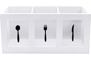 Maison Des Cadeaux Portaposate in legno bianco a 3 scomparti