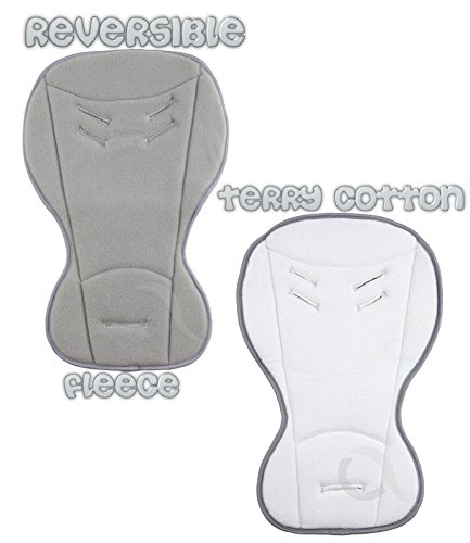 Baby car seat buggy INSERT LINER - REVERSIBLE Summer and Winter 2-in-1 (grey white)
