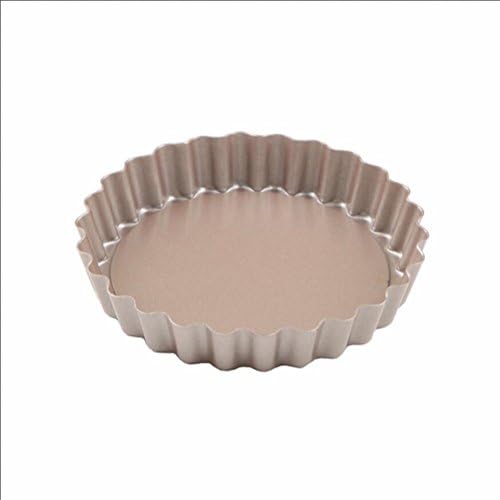 NWYJR Metal egg tart mold apple pie mold family round removable bottom cake mold non-stick baking pan baking tool -4 inch-4 pcs