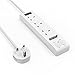 Price comparison product image BESTEK 3-Gang Extension Lead Plug with 4 USB Charging Ports Overload Switch 1.8M Cord - White