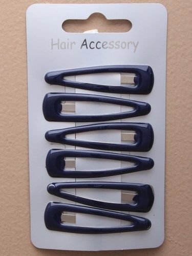 6 Hair School Colours Sleepies Clips Grips Snap Slides Bendies 5cm Children Gym (Navy)