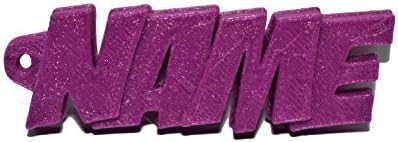 Personalised Keyring 3D rubber gift Luggage keychain key fob (Purple)