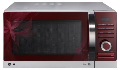 LG MH6883AAF Mikrowelle (28 L, 900 W, Auftaufunktion, Grillfunktion) rot/silber