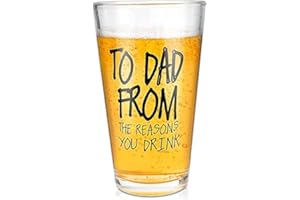 CAREIGN Christmas Gifts for Dad,16OZ Beer Glasses,Dad Christmas Gifts for Men Him from Daughter Son,Birthday Gifts for Husband Grandpa on Fathers Day Anniversary Birthday