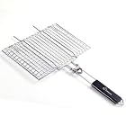 WolfWise Grillkorb Fischbräter, Grill Fischhalter Gemüsekorb Burger Grillwender, mit Abziehbarem Holzgriff – Bild 6