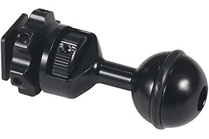 CS PRIORITY CNC Adjustable 1Inch Ball Head Mount Cold Shoe Base Adapter for Underwater Action Cameras Waterproof Housing Case Video Flash (Type B)
