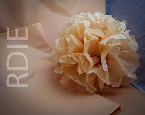 Craft Kit, 24 Sheets of Tissue Paper Pom Poms, Set of 3 20 cm copper
