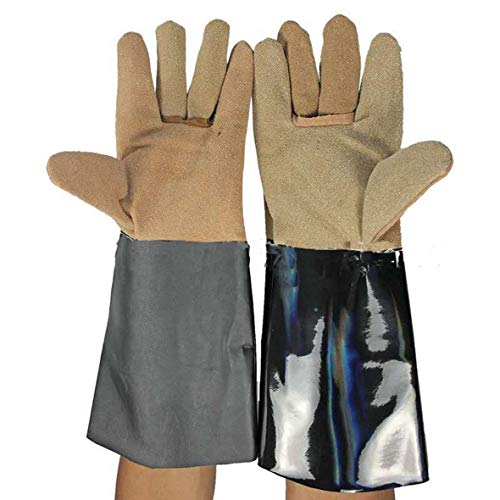 Preisvergleich Produktbild Heaviesk 1 Paar Verlängerung Elektroschweißen Löten Industrielle Handschuhe Sicherheitsarbeit Schutzhandschuhe Hitzebeständige Arbeitshandschuhe