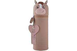 Lulubug Silikon Federmäppchen - Pferd Nelly | Federtasche aus weichem Silikon für Stifte | Federmappe und Stiftehalter | Mäppchen Tiere, Schlampermäppchen