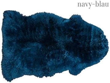Island of Sheepskin Rug L Navy Blue Large L 90-100 cm Long Wool
