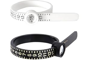 MK GROVE 2 pcs UK Ring Sizer Measure Sizes Ring Sizer Ring Sizer Measure Ring Measurement Tool with Magnifying Glass Ring Size Guide Chart 1-17 and UK Size A-Z - Measure Finger Size For Men and Women