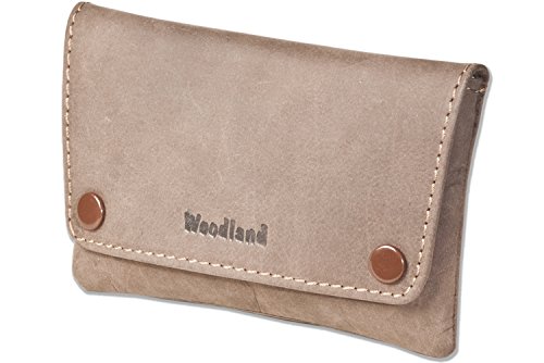 Preisvergleich Produktbild Woodland® Hochwertige Tabaktasche aus weichem, naturbelassenem Büffelleder in Dunkelbraun / Taupe