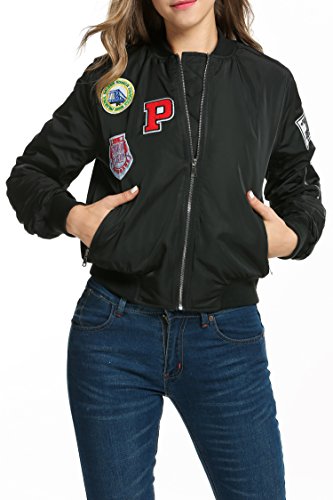 Zeagoo Womens Classic Quilted Jacket Short Bomber Jacket Coat