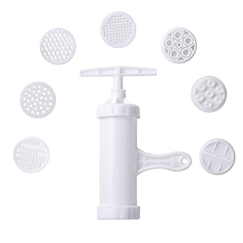 Liebhome manuel machine à ptes, presse-agrumes, DE nouilles Press machine à ptes manuel machine avec 7 modèles différents (Blanc)