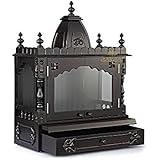 Aakaar Idols &amp; Temples, Wall Hanging, Handcrafted Wooden Temple/Mandap/Pooja Mandir/Home Temple with Doors - 21&quot; VC with Dome for Home &amp; Office