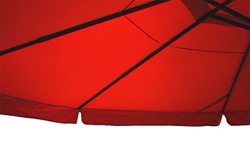 Alu-Sonnenschirm Meran, Gastronomie Marktschirm mit Volant Ø 5m ~ grün ohne Ständer - 6