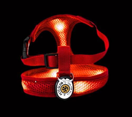 Petsglow K9 Comfort Harness (Red, Medium (Girth 18" - 24") (46 - 61 cms) Weight 10 - 18lbs)