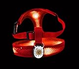 Starkes Nylongewebe. Petsglow K9 Comfort Kabelbaum - Rot, 51-74cm Gewicht 8.1kg bis 13.1kg
