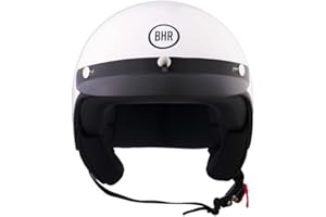 BHR Casco Demi-Jet 839 - Casco Scooter Omologato ECE 22.06 con Frontino e Sgancio Micrometrico - Bianco M