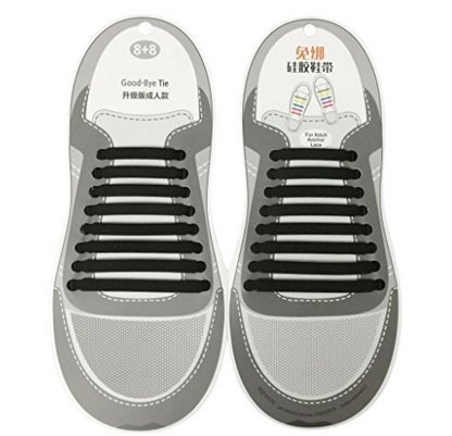 Preisvergleich Produktbild Jellbaby Creative gratis Binden Schnürsenkel Stretch Schnürsenkel Silikon Schnürsenkel gelöst Schnürsenkel, Schwarz, 16pcs