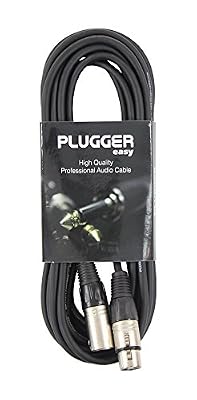 Plugger Câble XLR femelle 3b/mâle 3b 6 m Noir