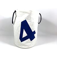 Segeltuch Wäschekorb mit Zahl in blau