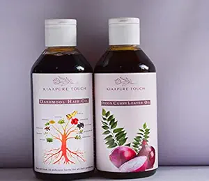 KIAAPURE TOUCH Natural Hair Oil Combo (Onion Curry Leaves + Dashmool )(pack of 2, each 250ml) For Women and Men