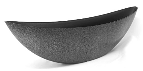 Kunststoff Blumentopf "Schiff" (schwarz glitter, XL: 55.5 x 17.5cm)