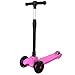 Produktbild WeSkate MG1 Kinderscooter Kinderroller, höhenverstellbarer und abnehmbarer Lenker Kick Roller Tret-Roller mit PU Rädern, mit 4-blinkenden Rädern, 2-Rädern Hinterbremsen (MG2/Rosa/Faltbar)